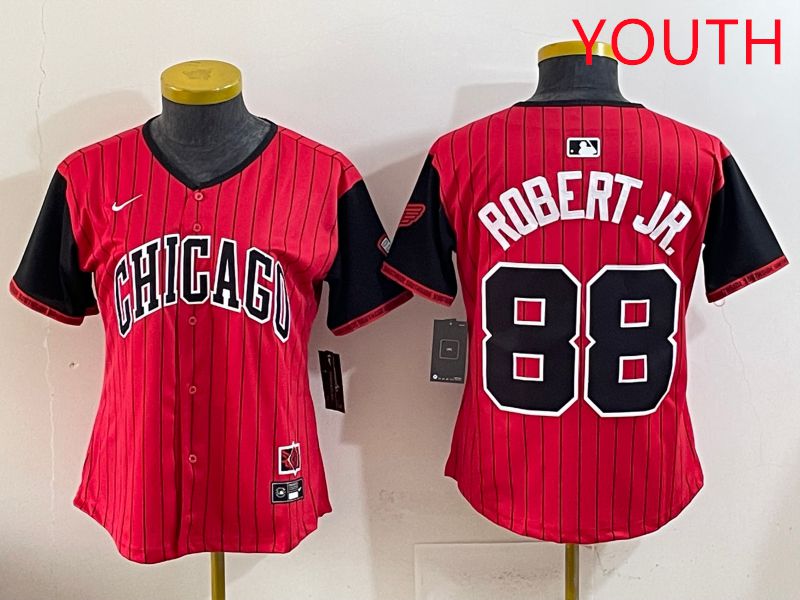 Youth 2025 Chicago White Sox #88 Robert jr Red Joint Name Nike MLB Jersey style 1->youth mlb jersey->Youth Jersey